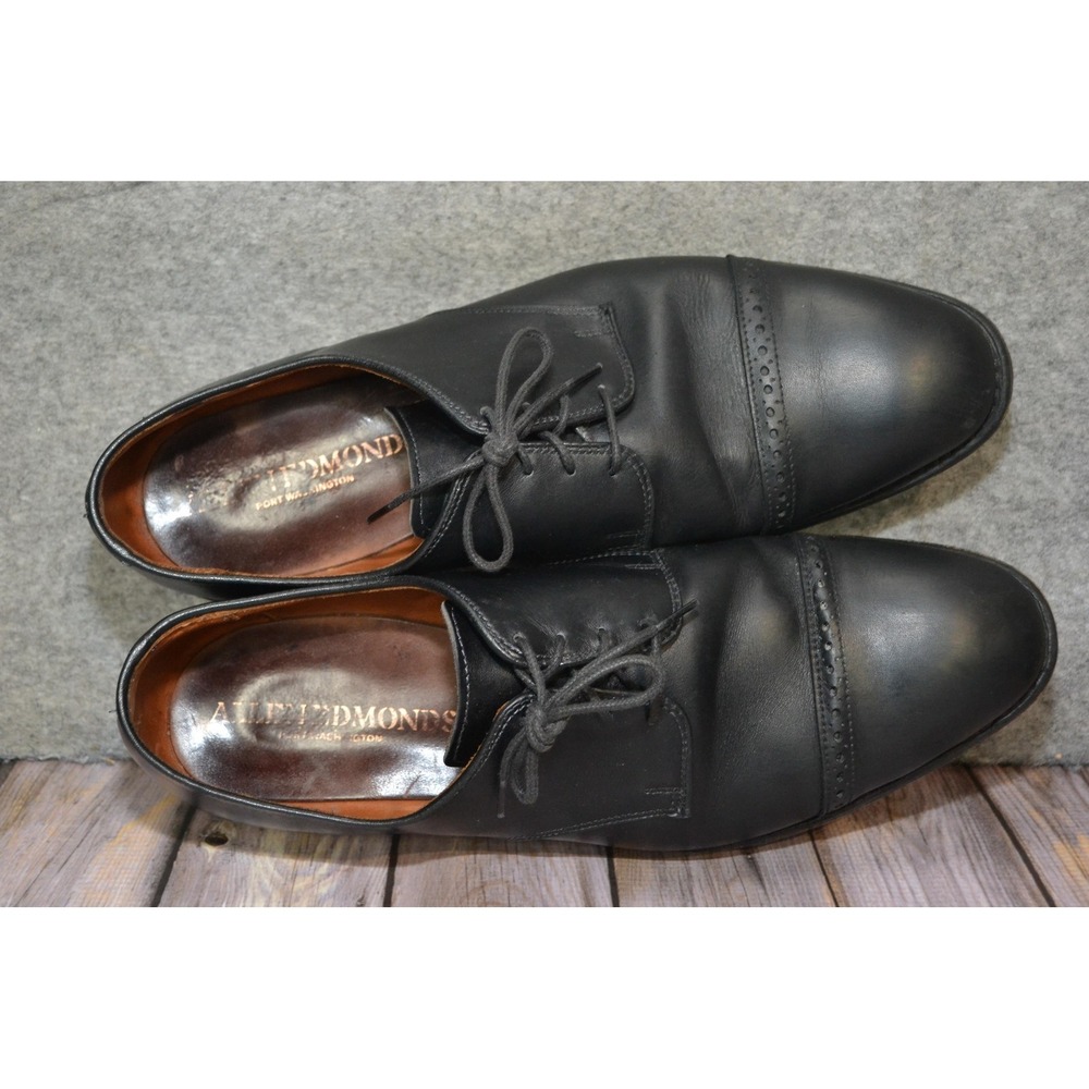 Allen Edmonds Boulevard Shoes Mens 12 D Black Leather Cap Toe Derby Dress 7482 - Picture 10 of 16